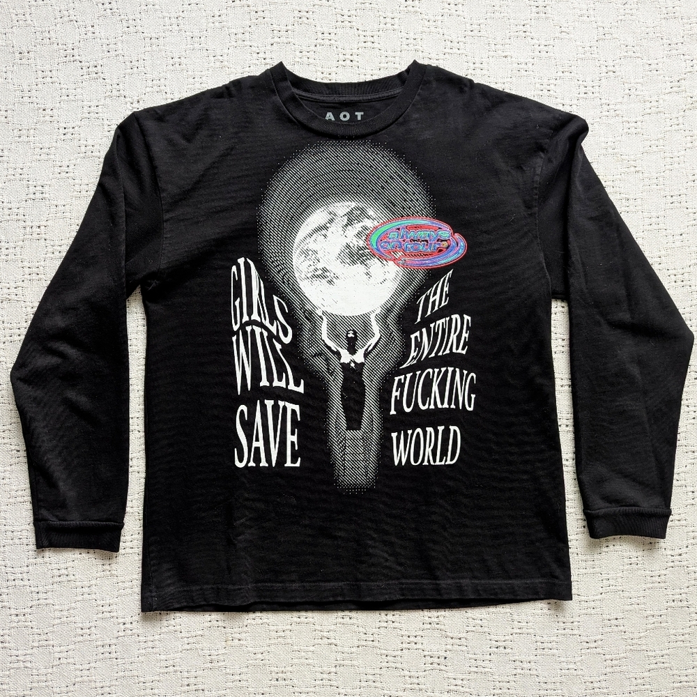 ALWAYS ON TOUR (AOT) Men's XXL Graphic Long Sleeve Cotton T Shirt Made in USA